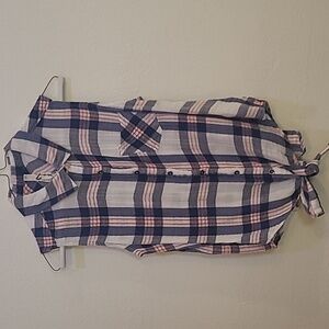 Seven, M, RWB Plaid Tank Top